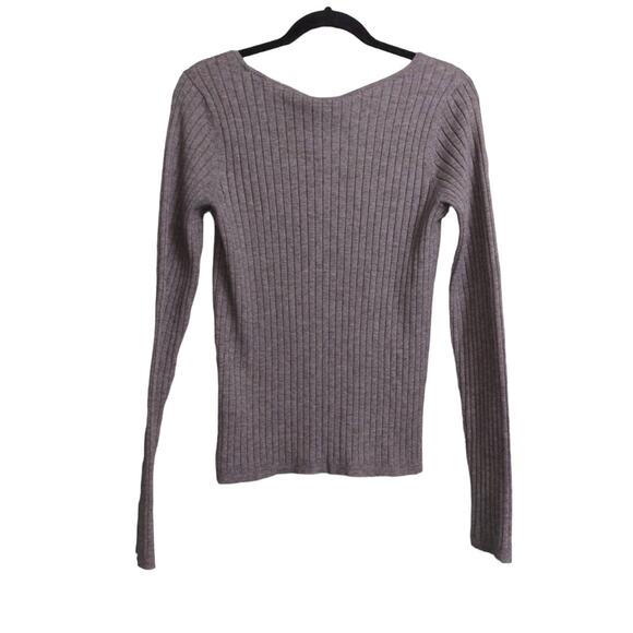 Halogen Womens Pullover Sweater Gray Heathered Long Sleeve Scoop Neck M New - Picture 2 of 7